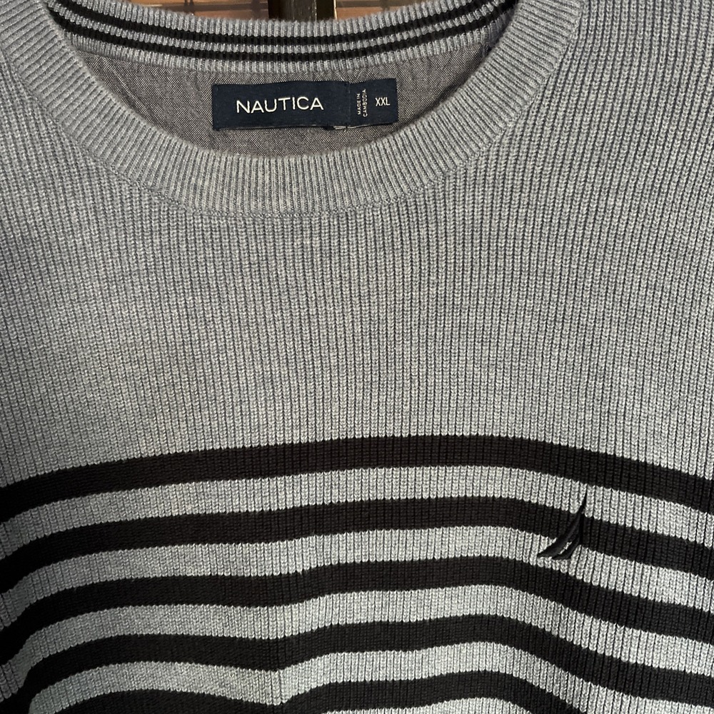 NAUTICA Yachting Men's Blue Striped Crewneck Pullover‎ Jumper Sweater XXL 2XL
